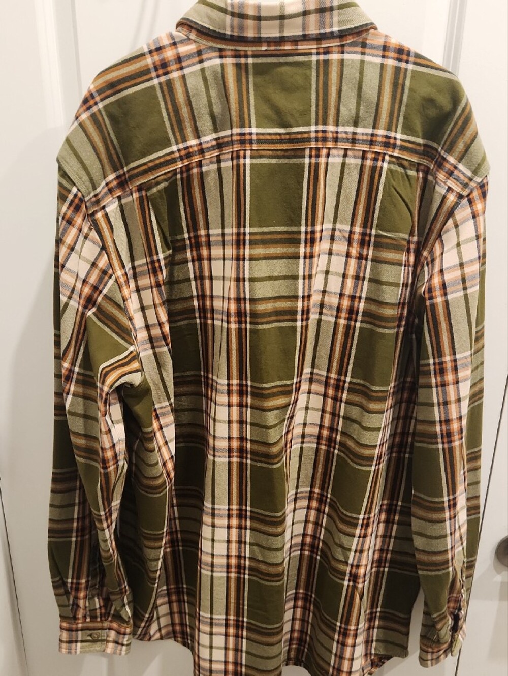 Carhartt Olive, Brown & Cream Plaid Button-Down Work Shirt - Picture 2 of 4